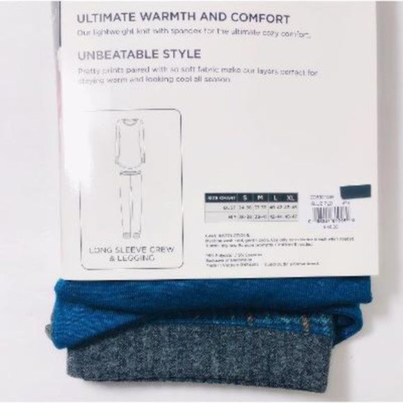 Cuddl Duds Blue and Black Women's Pajama Set - Picture 4 of 5